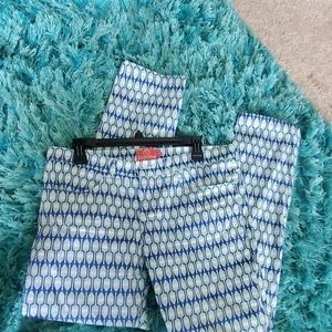 women's sz 8 lissa mar blue geometric pant